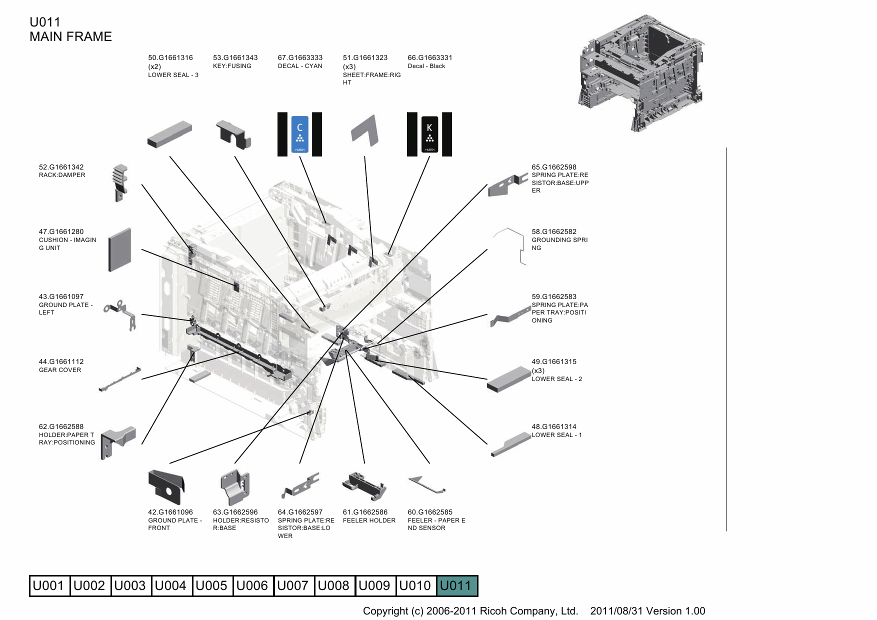 RICOH Aficio SP-C240DN C242DB C240SF C242SF M095 M096 M099 M100 Parts Catalog-4